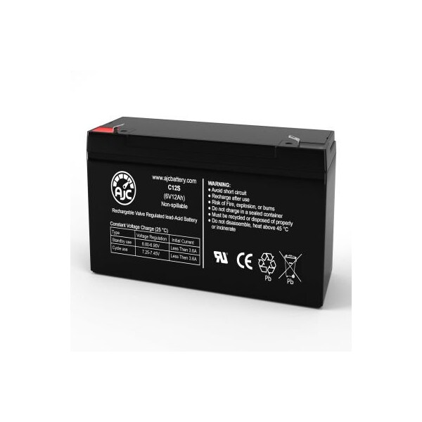 Battery Clerk AJC Emergi-Lite CSM27 Emergency Light Replacement Battery 12Ah, 6V, F1 AJC-C12S-I-0-187708 - main